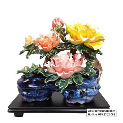 TƯỢNG SỨ MẪU ĐƠN - HOA KHAI PHÚ QUÝ